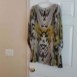 Flowing lined dress with butterfly like sleeves